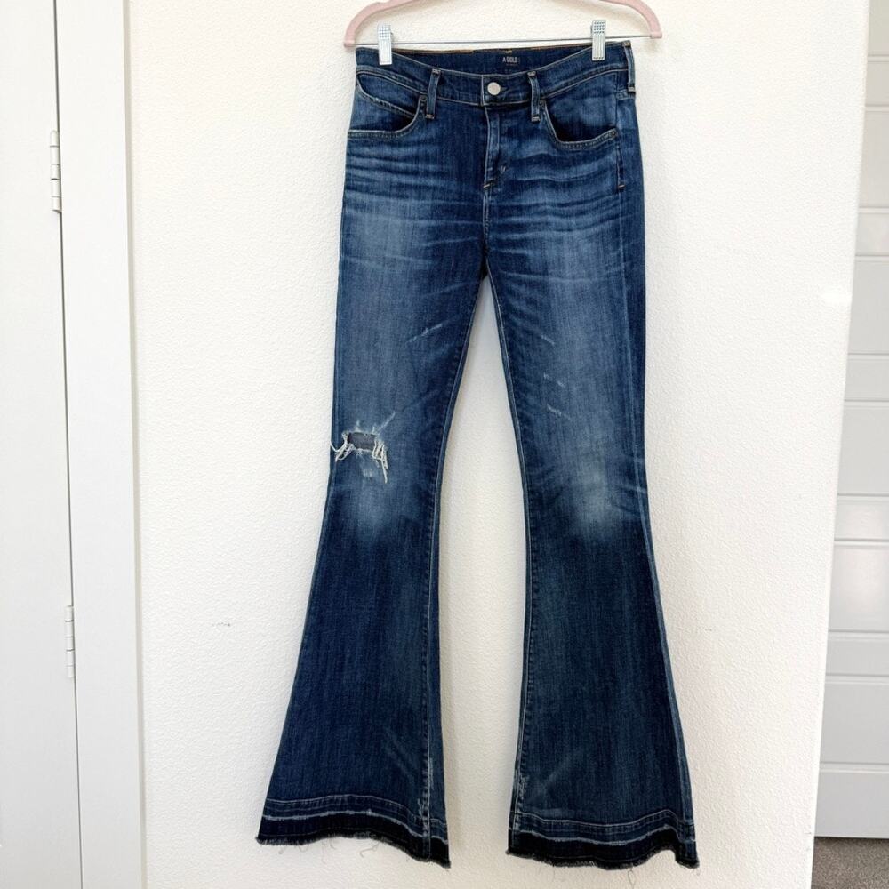 AGOLDE Distressed Flare Jeans Vintage Wash Retro Bootcut‎ Denim Women 29